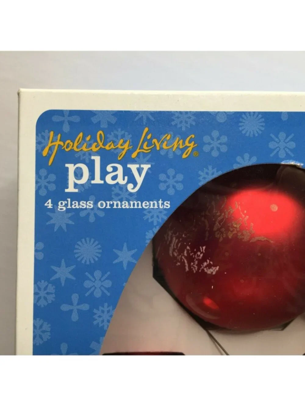 Holiday Living Play 4 Matte Red Glass Ball Christmas Tree Ornaments Frosted Tree